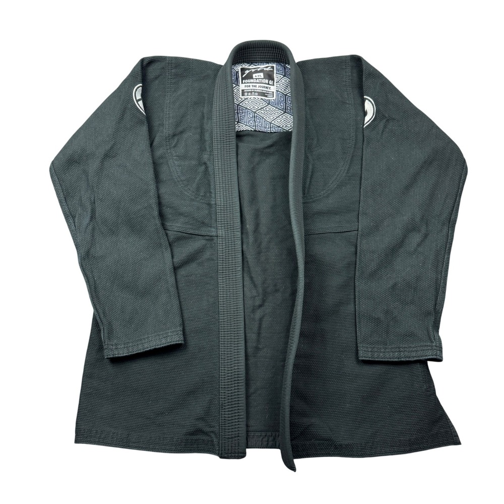 Gold BJJ Foundation Gi Jacket Black A2L 450GSM Pearl Weave Kimono Top Jiu Jitsu